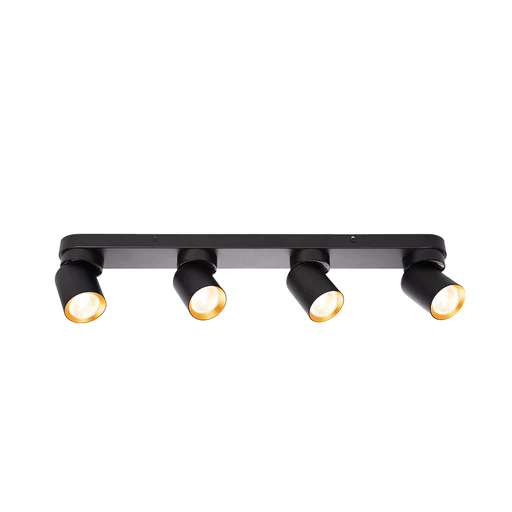 Wall Lamp Spot Light Round 4 Heads Black