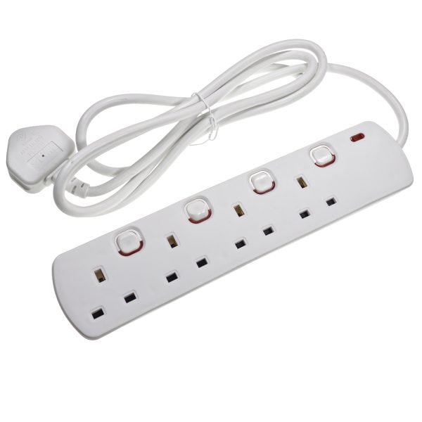 4-Way Extension Socket with Switches & Neon