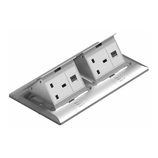 Dual Socket Pop-Up Floor Panel with RJ45 Ports