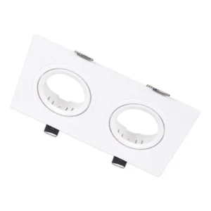Twin Rectangular White Recessed Holder