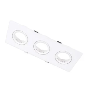 Three Way White Rectangular Recessed Holder