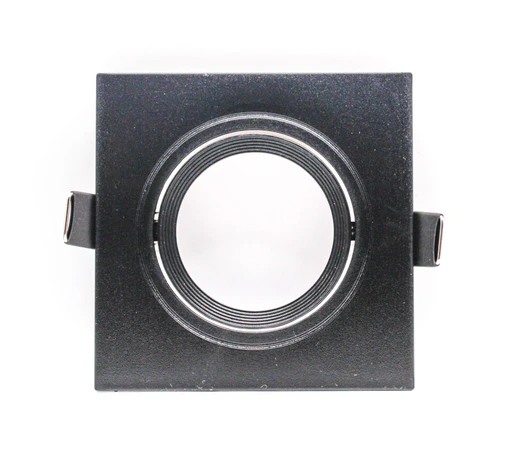 Square Recessed Black GU10 Holder