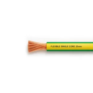 Flexible Single Core Cable – 25mm², Yellow-Green