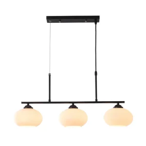 Black & White 3-Light Glass Pendant