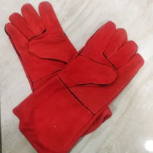Red Leather Garden Gloves