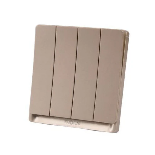 Gold - 4 Gang 1 Way Switch