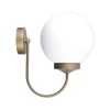 U-Shaped Gold Globe Wall Light