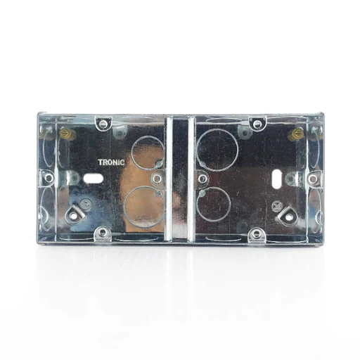 Single Galvanised Iron Electrical 2 Way Switch Box