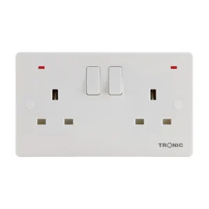 13A Double Switched Socket with Shutter â€“ White
