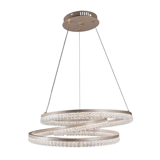 Golden Spiral Bar Chandelier â€“ 70W LED, 3-Colour Adjustable