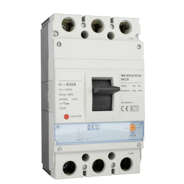 MCCB Breaker Adjustable Type SGM6 630A 3P 65KA 630M