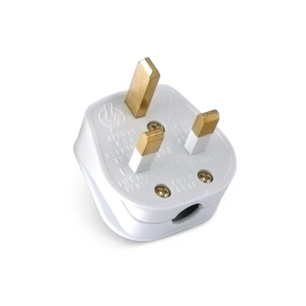 13A 3-Pin UK Plug Top â€“ White
